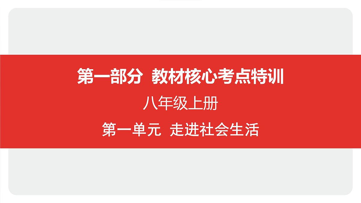2025年中考道德与法治一轮复习课件：八年级上册-第一单元 走进社会生活第1页