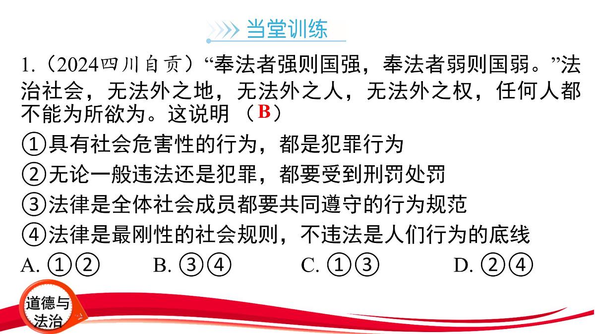 2025年中考道德与法治一轮复习：专题7 学法懂法 遵纪守法 课件第8页
