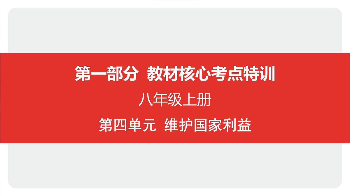 2025年中考道德与法治一轮复习课件：八年级上册-第四单元 维护国家利益第1页
