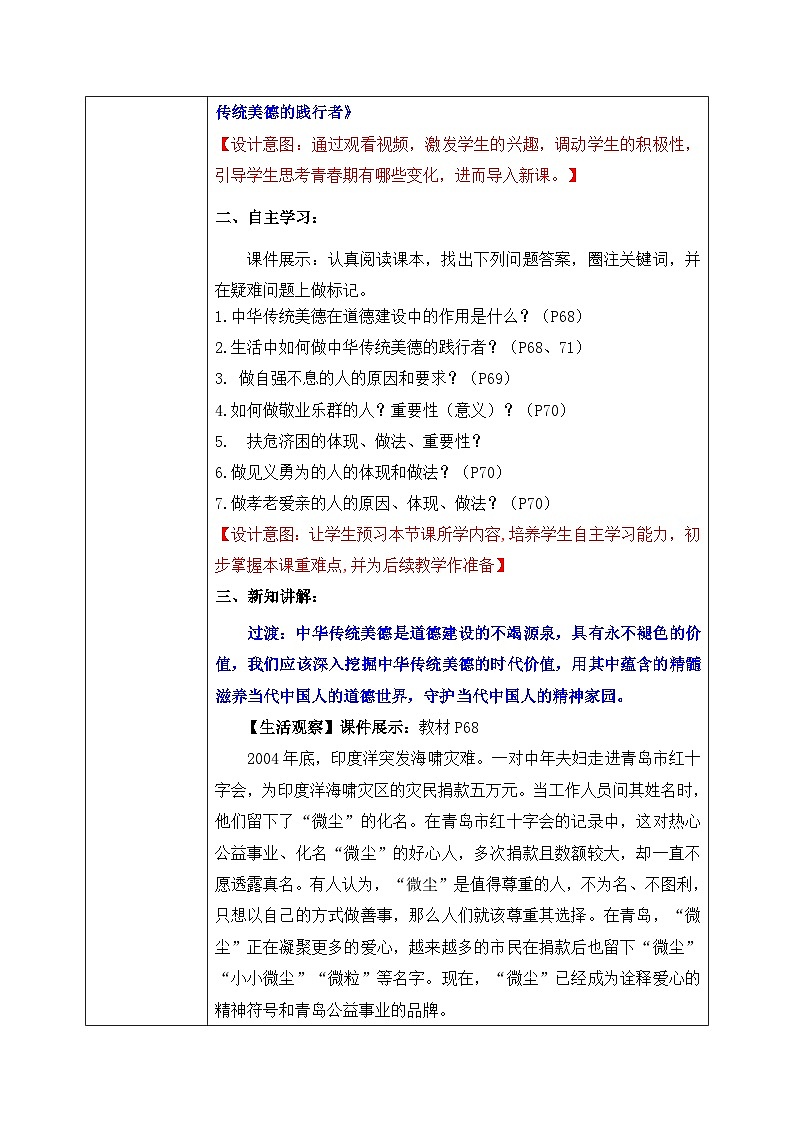 8.2 做中华传统美德的践行者（教 案）2024-2025学年七年级道德与法治下册（统编版）第2页