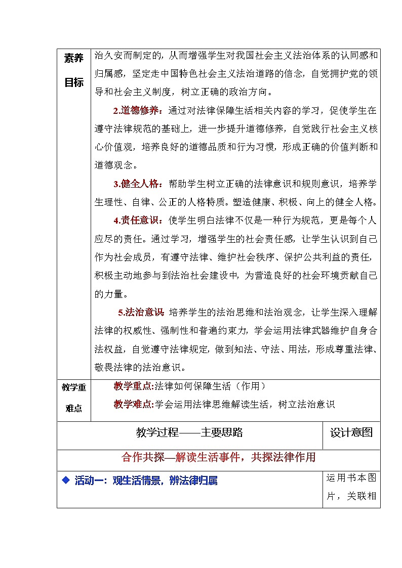 9.2 法律保障生活（教学设计）- 2024-2025学年七年级道德与法治下册（统编版）第2页
