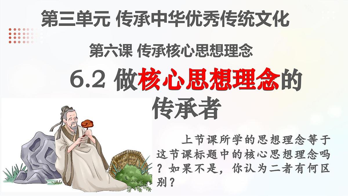 6.2 做核心思想理念的传承者 课件-2024-2025学年统编版道德与法治七年级下册第1页