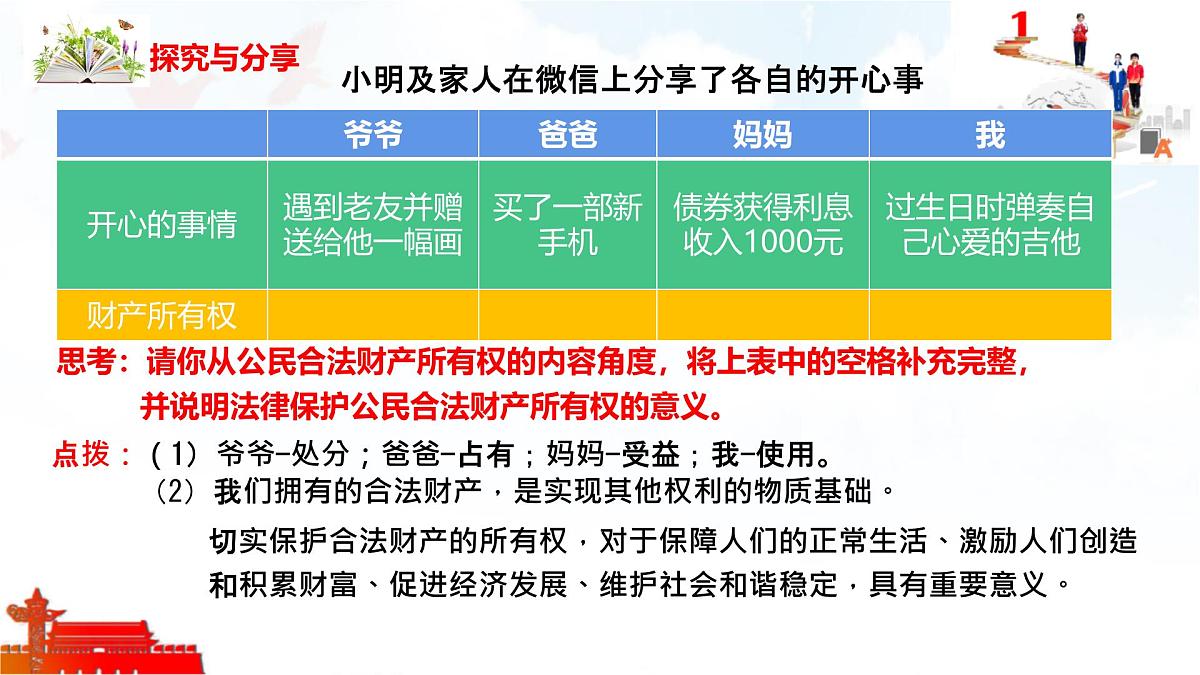 初中政治 (道德与法治)人教版（2024）七年级下册4.10.3保障财产权 课件第8页
