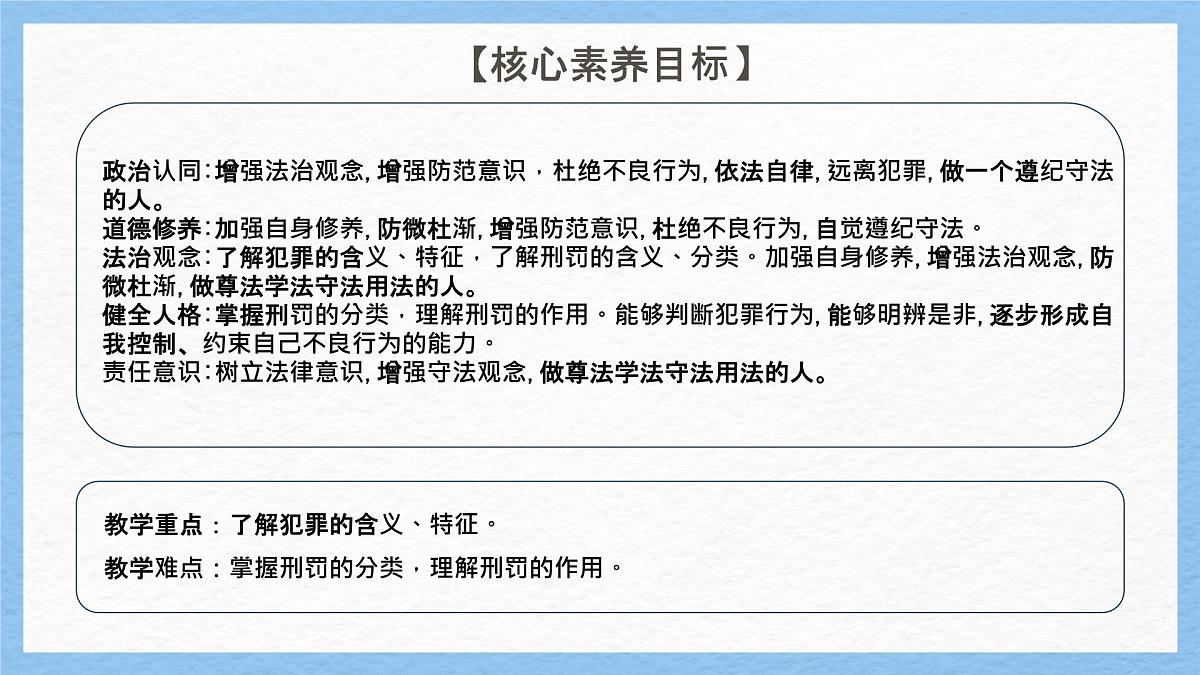 初中政治 (道德与法治)人教版（2024）七年级下册4.11.2犯罪与刑罚 课件第3页