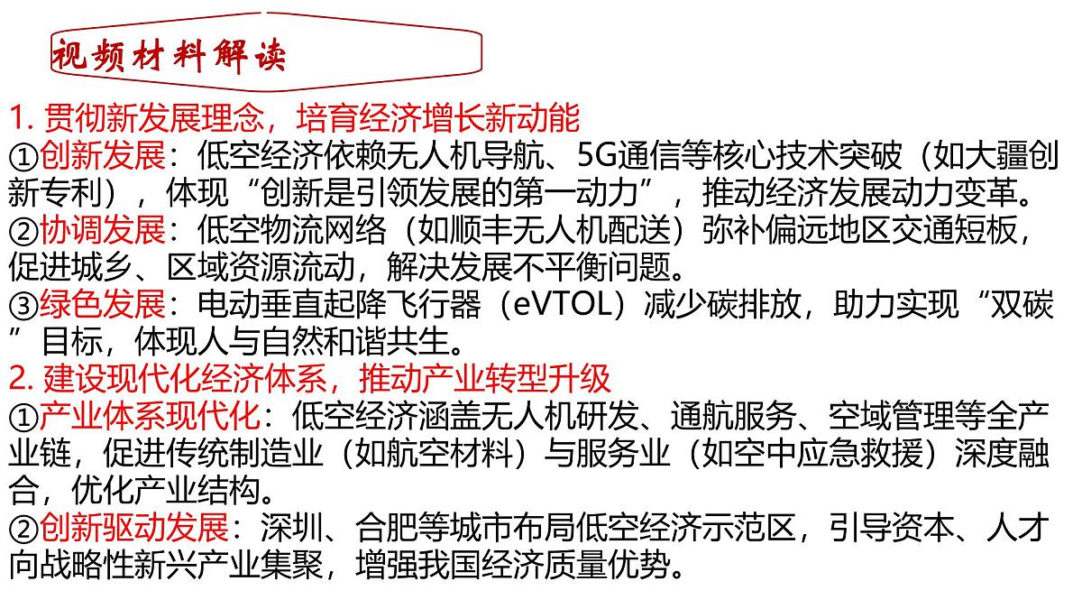 课件+中考总复习部编版+云南省+2025年+初中九年级+道德与法治+中考第二轮专题复习+《低空经济》第3页