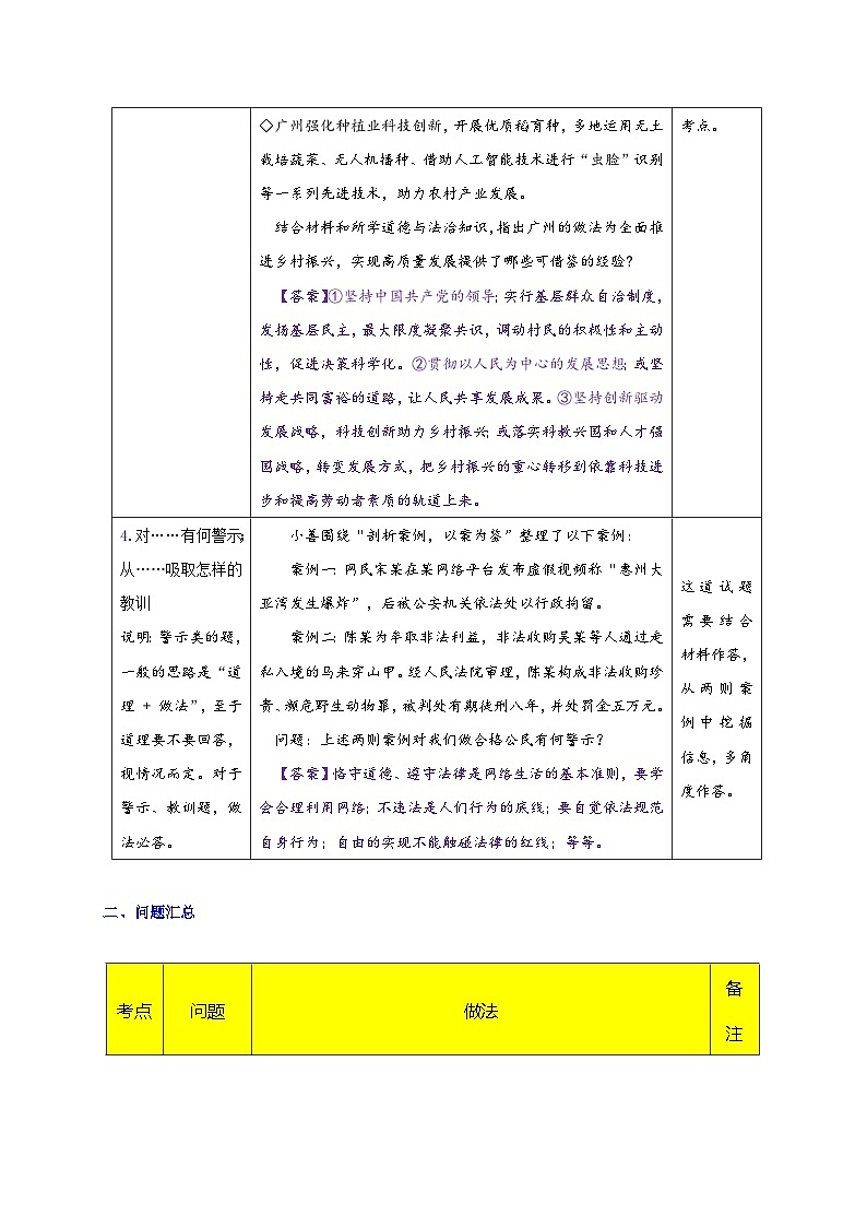 2025年中考道德与法治三轮冲刺：做法建议类常考问题+答案汇编 学案第3页