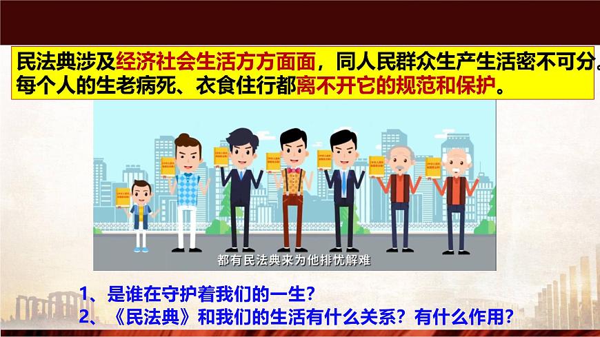 部编人教版初中道德与法治七年级下册  10.1认识民法典课件第1页