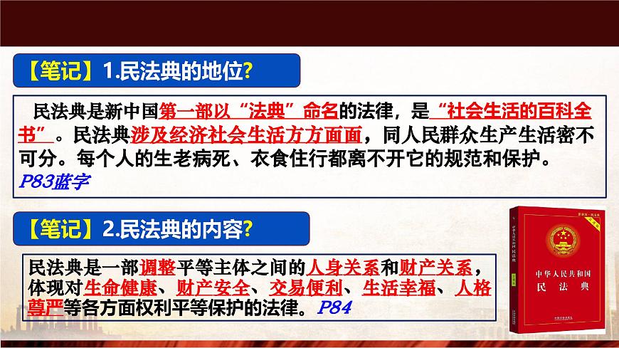 部编人教版初中道德与法治七年级下册  10.1认识民法典课件第7页