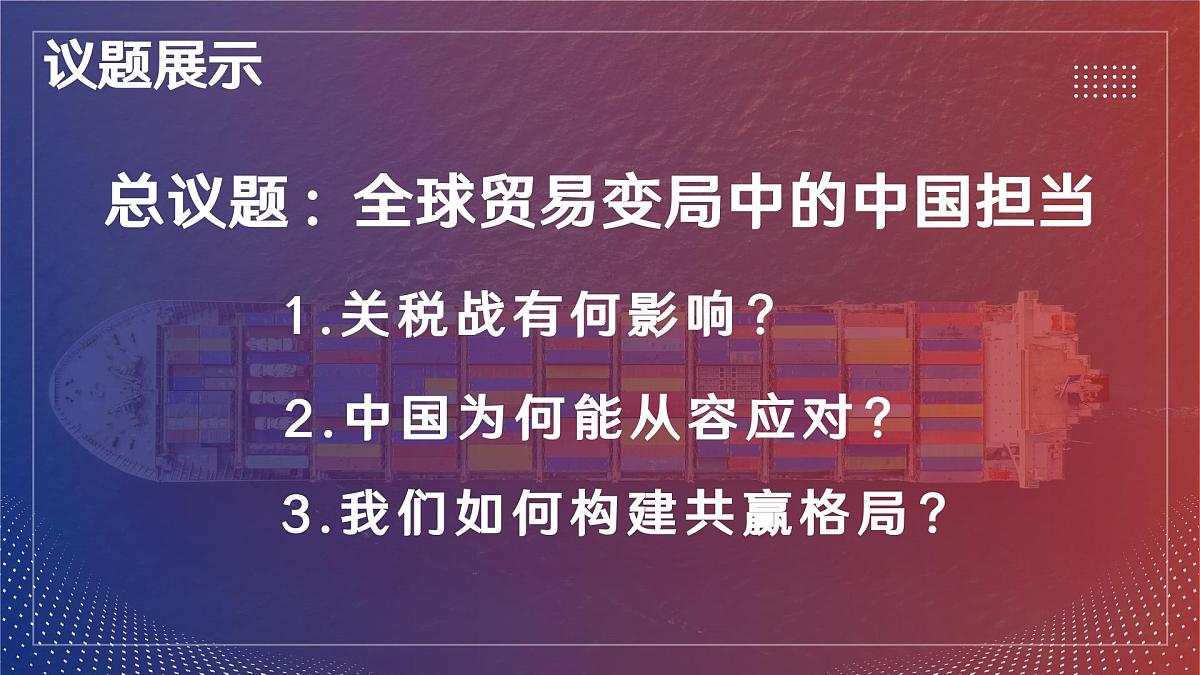 全球贸易变局中的中国担当（课件）2024-2025学年道德与法治中考二轮热点专题复习第3页