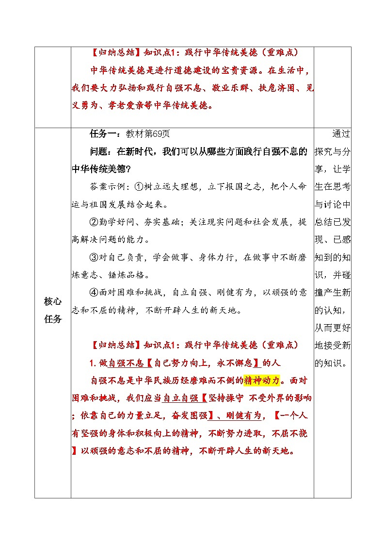 统编版（2024）七年级下册道德与法治8.2《做中华传统美德的践行者》教案第3页