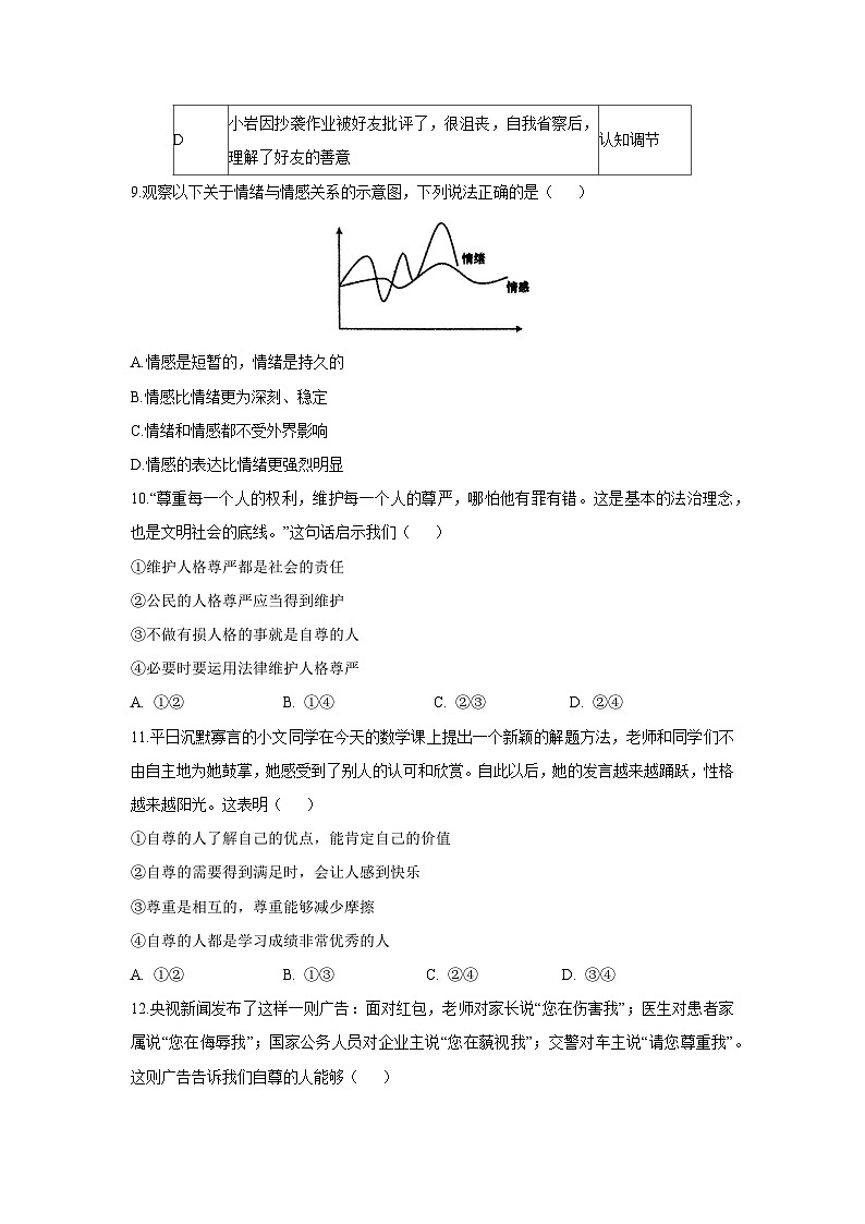 河南省南阳市新野县2024-2025学年七年级下学期4月期中道德与法治试卷第3页