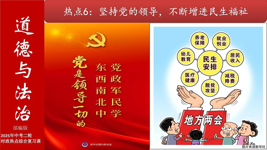热点06+坚持党的领导，不断增进民生福祉（课件）-2025年中考道德与法治二轮时政热点复习课第1页