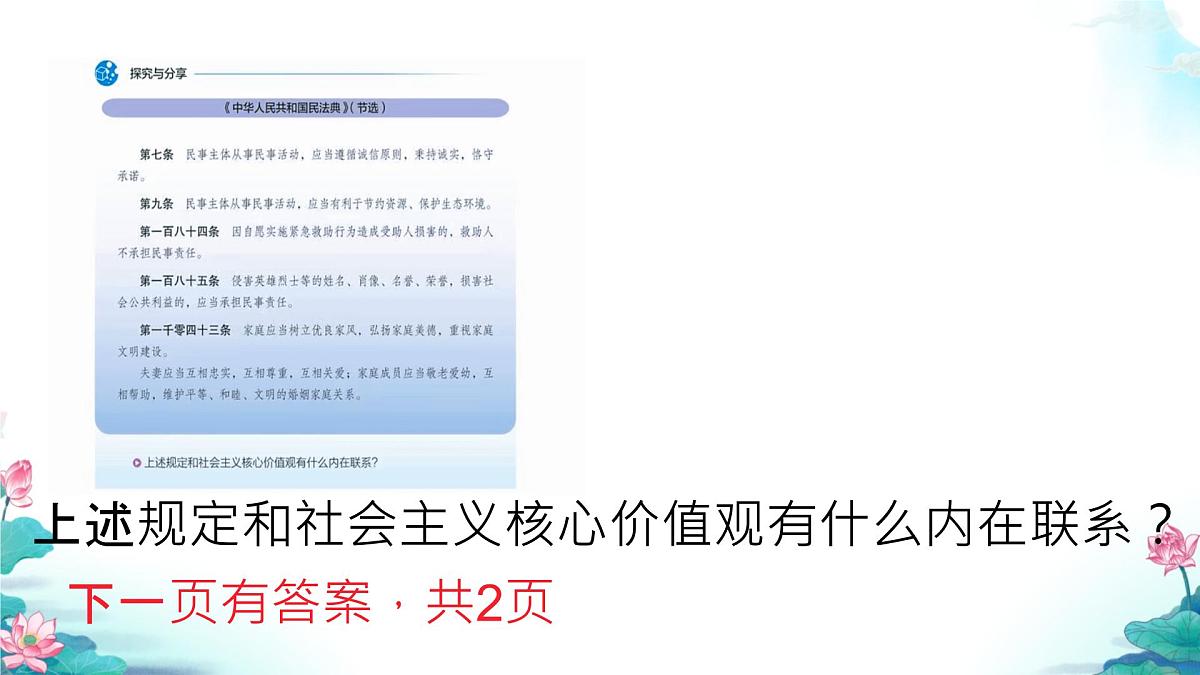 初中 政治 (道德与法治) 人教版（2024）七年级下册4.10.1认识民法典 课件第6页