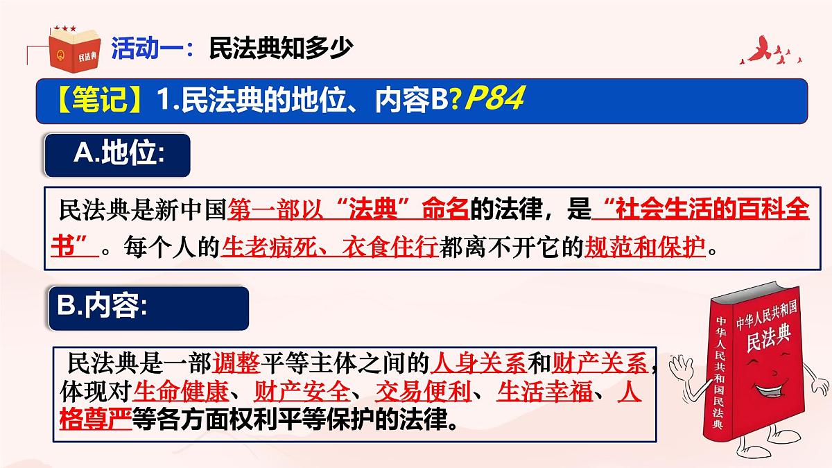 初中 政治 (道德与法治) 人教版（2024）七年级下册4.10.1认识民法典 课件第6页