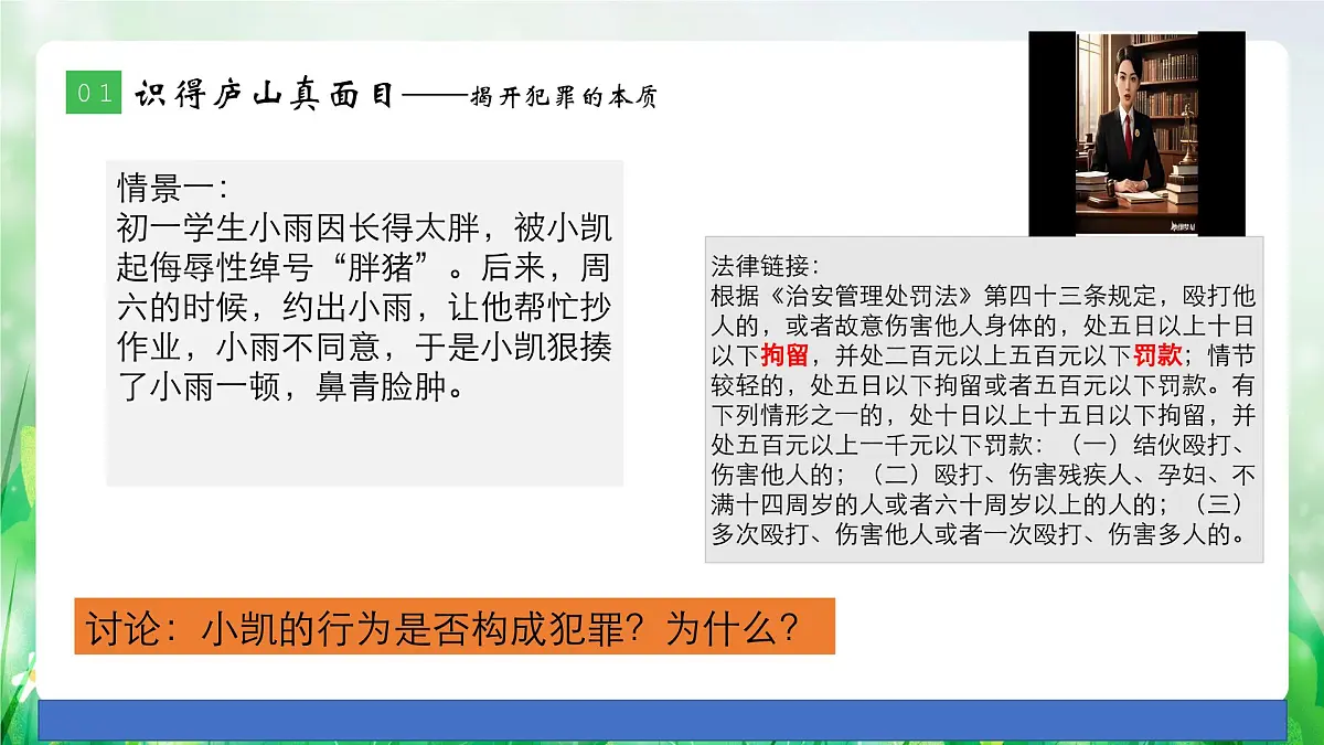 部编人教版初中道德与法治七年级下册11.2犯罪与刑罚教学课件第6页