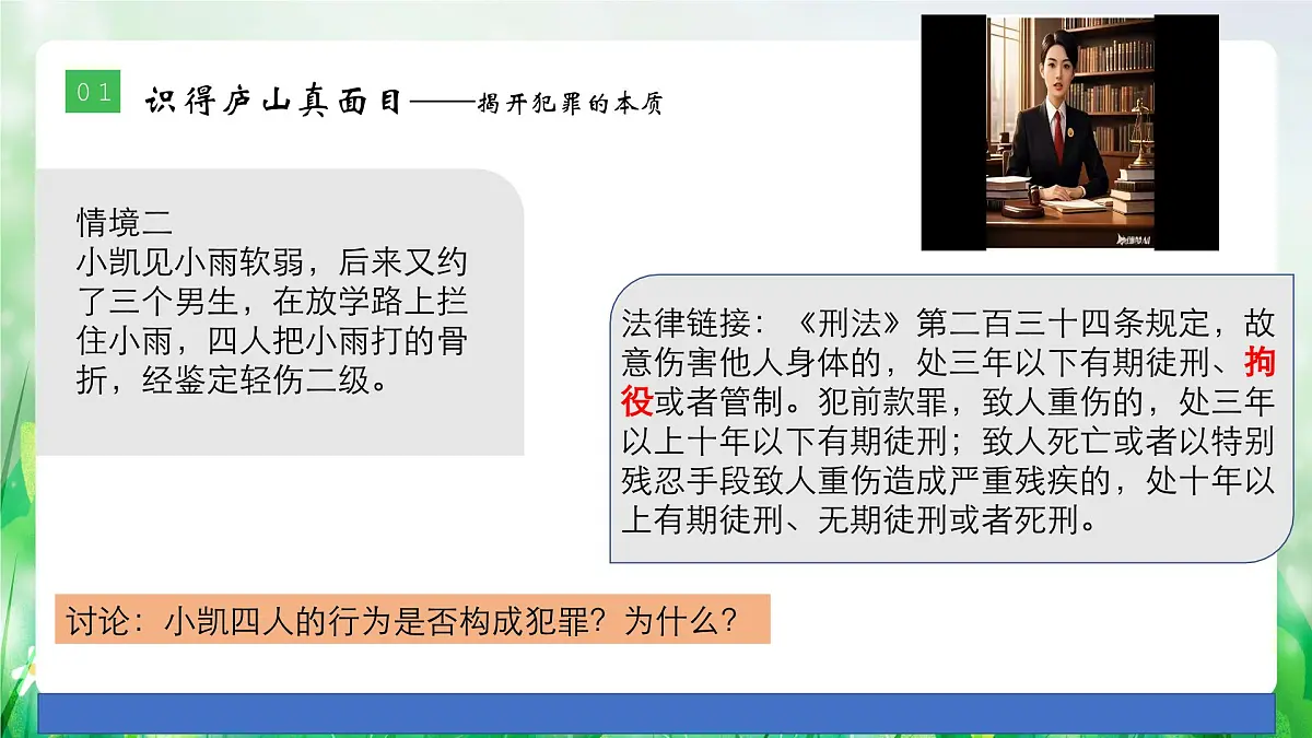部编人教版初中道德与法治七年级下册11.2犯罪与刑罚教学课件第8页