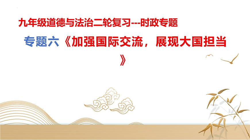 专题六 加强国际交流，展现大国担当【解读课件】-【时政解与押】备战2025年中考道德与法治二轮时政专题解读与押题（全国通用）第1页