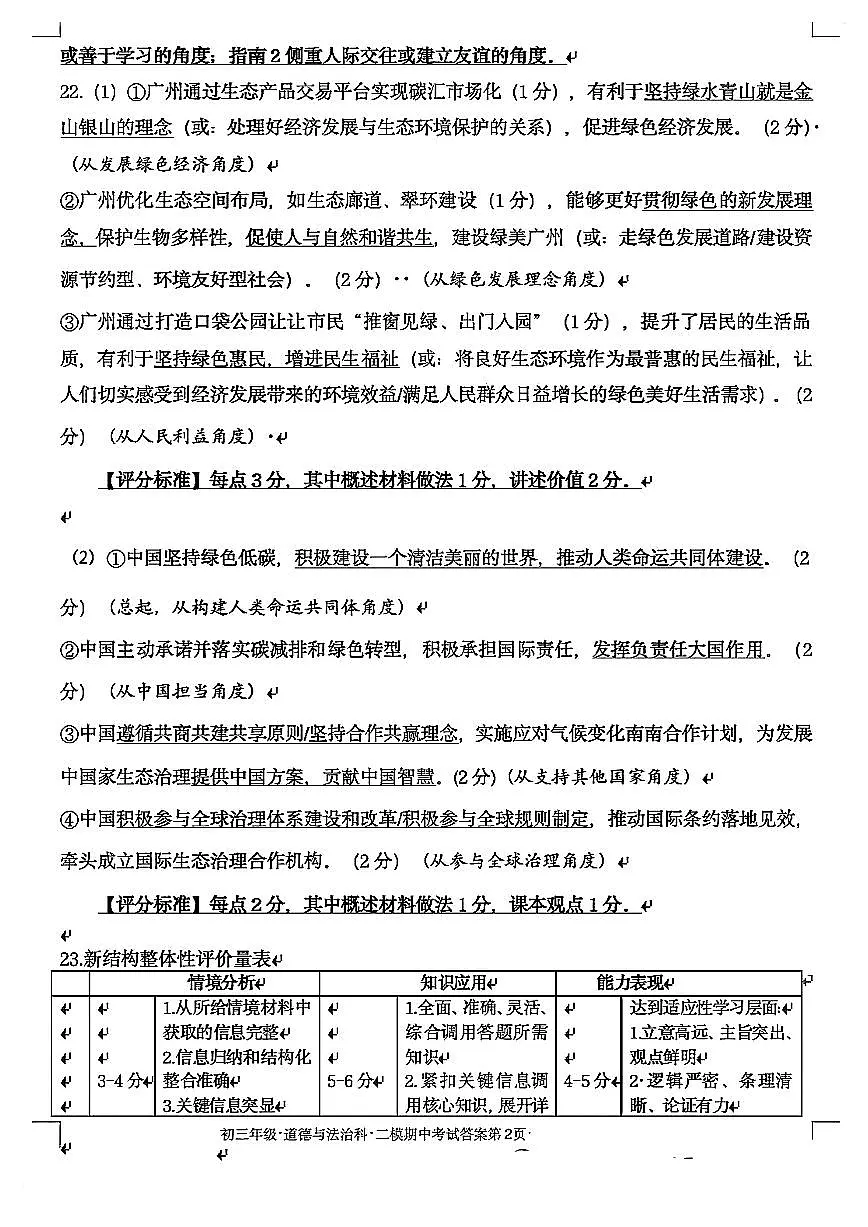 2025二中二模参考答案(1)第2页
