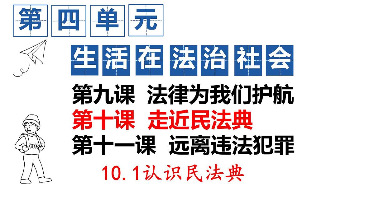 初中 政治 (道德与法治) 人教版（2024）七年级下册4.10.1认识民法典 课件第2页