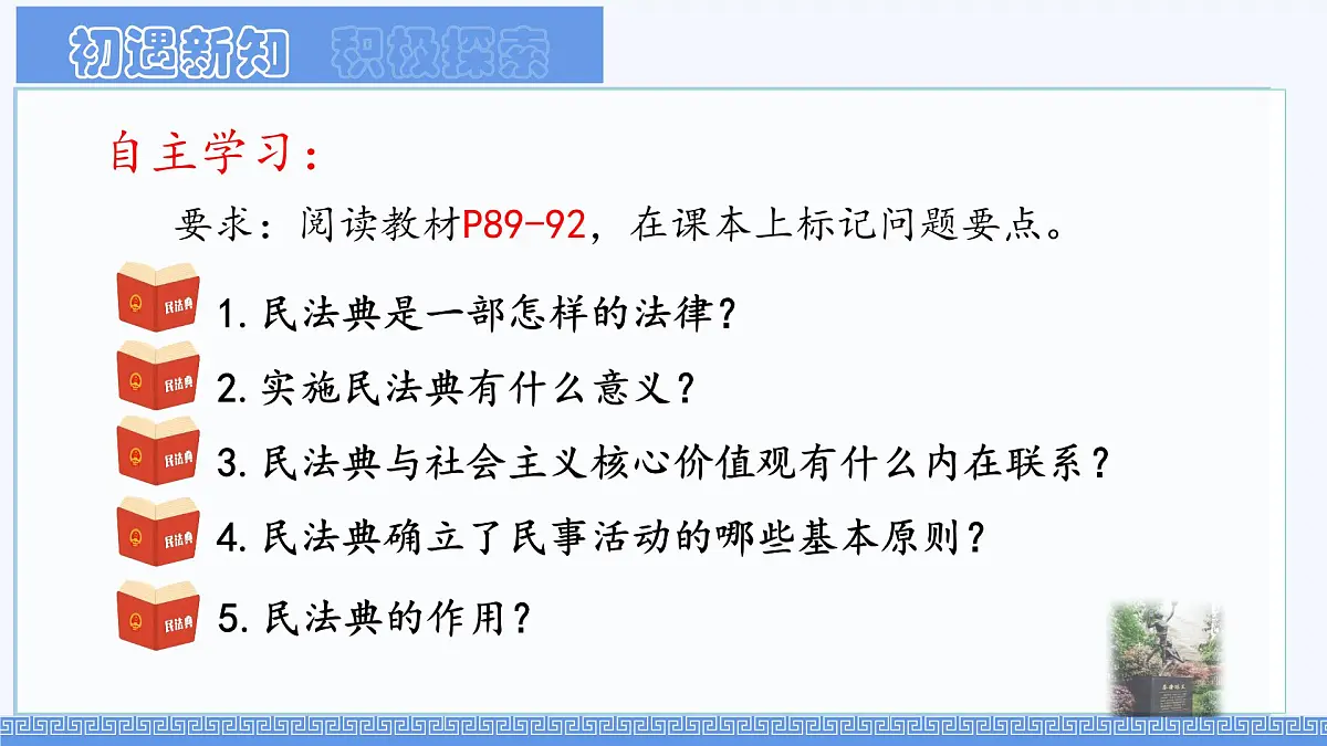 初中 政治 (道德与法治) 人教版（2024）七年级下册4.10.1认识民法典 课件第2页