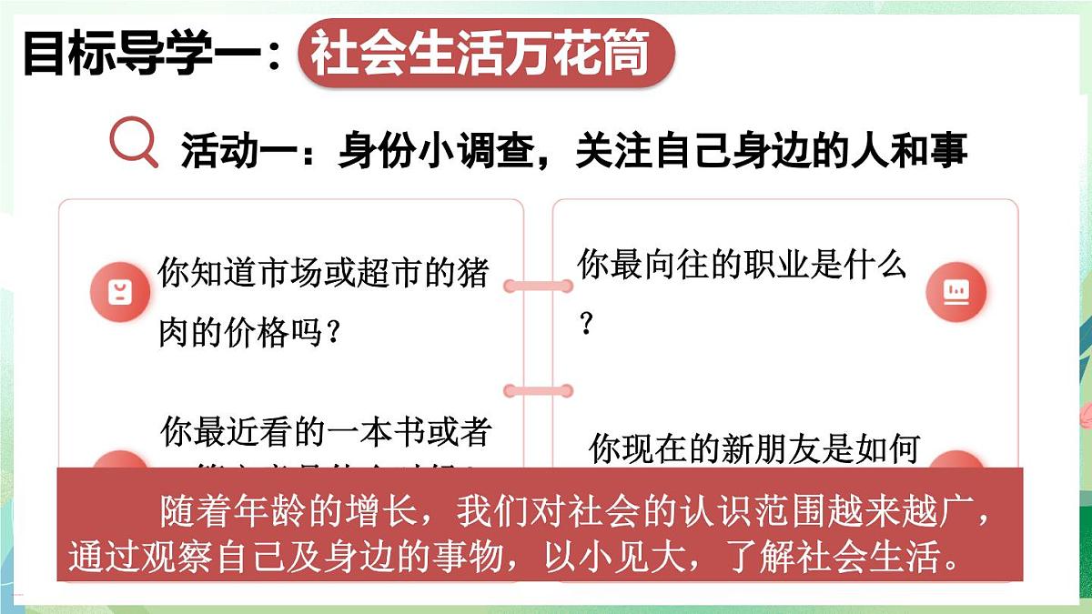 人教版（2024）道德与法治八年级上册 1.1 认识社会生活（课件）第4页