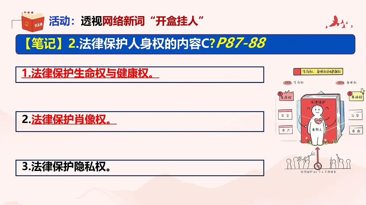 初中 政治 (道德与法治) 人教版（2024）七年级下册4.10.2 保护人身权 课件第8页