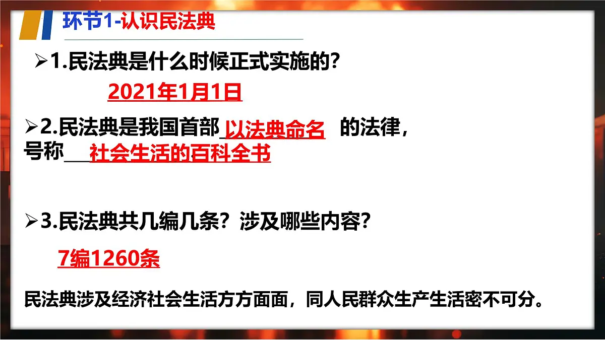 初中 政治 (道德与法治) 人教版（2024）七年级下册4.10.1 认识民法典 课件第4页