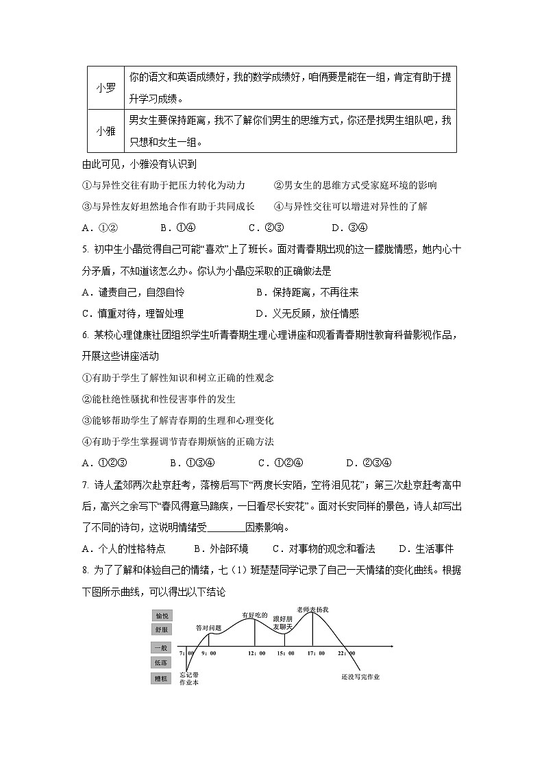 道德与法治：广东省茂名市茂南区部分学校2024-2025学年七年级下学期期中试题第2页