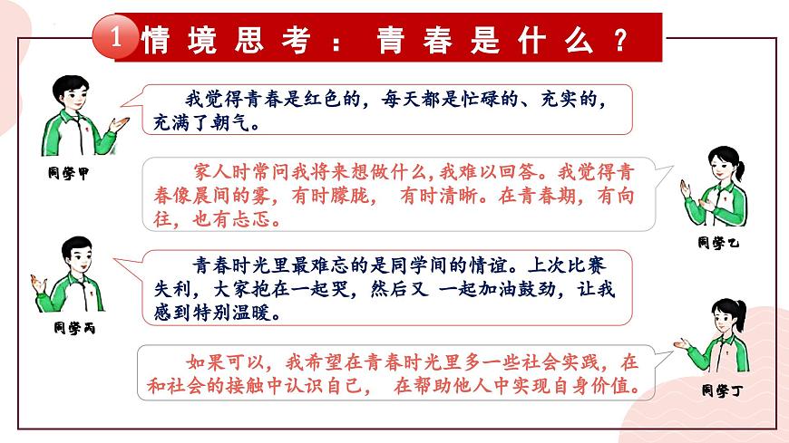 部编版2024道德与法治七年级下册第一单元 珍惜青春时光【单元思考与行动】 课件第5页