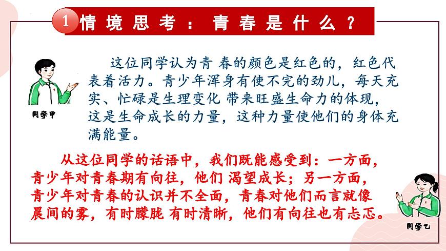 部编版2024道德与法治七年级下册第一单元 珍惜青春时光【单元思考与行动】 课件第6页