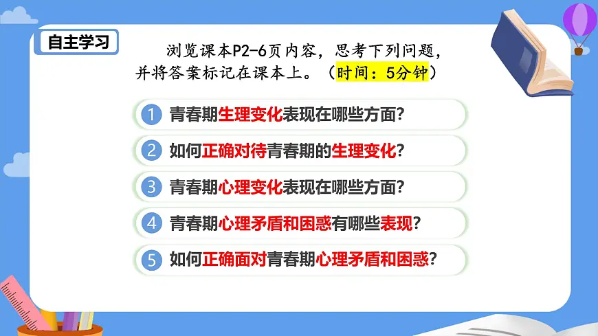 部编版2024道德与法治七年级下册1.1 青春的邀约 课件第6页