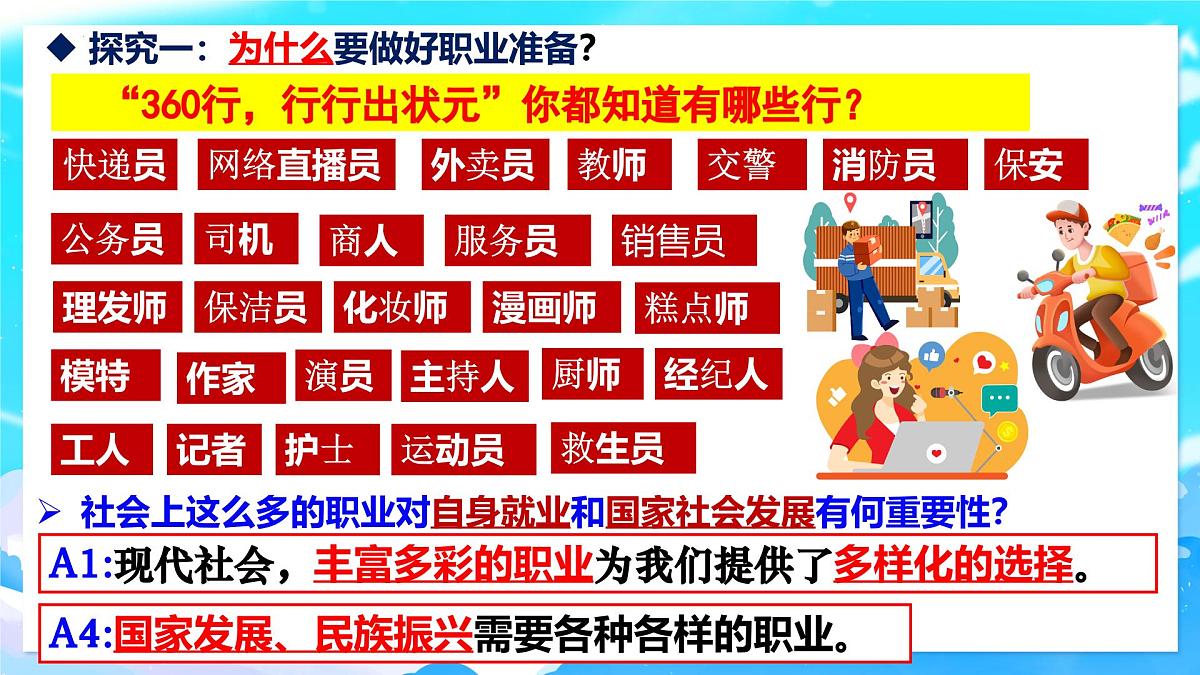 部编版2025道德与法治九年级下册6.2 多彩的职业 课件第5页