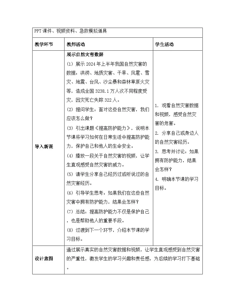 统编版（2024）七年级上册道德与法治《9.2 提高防护能力》教案第3页