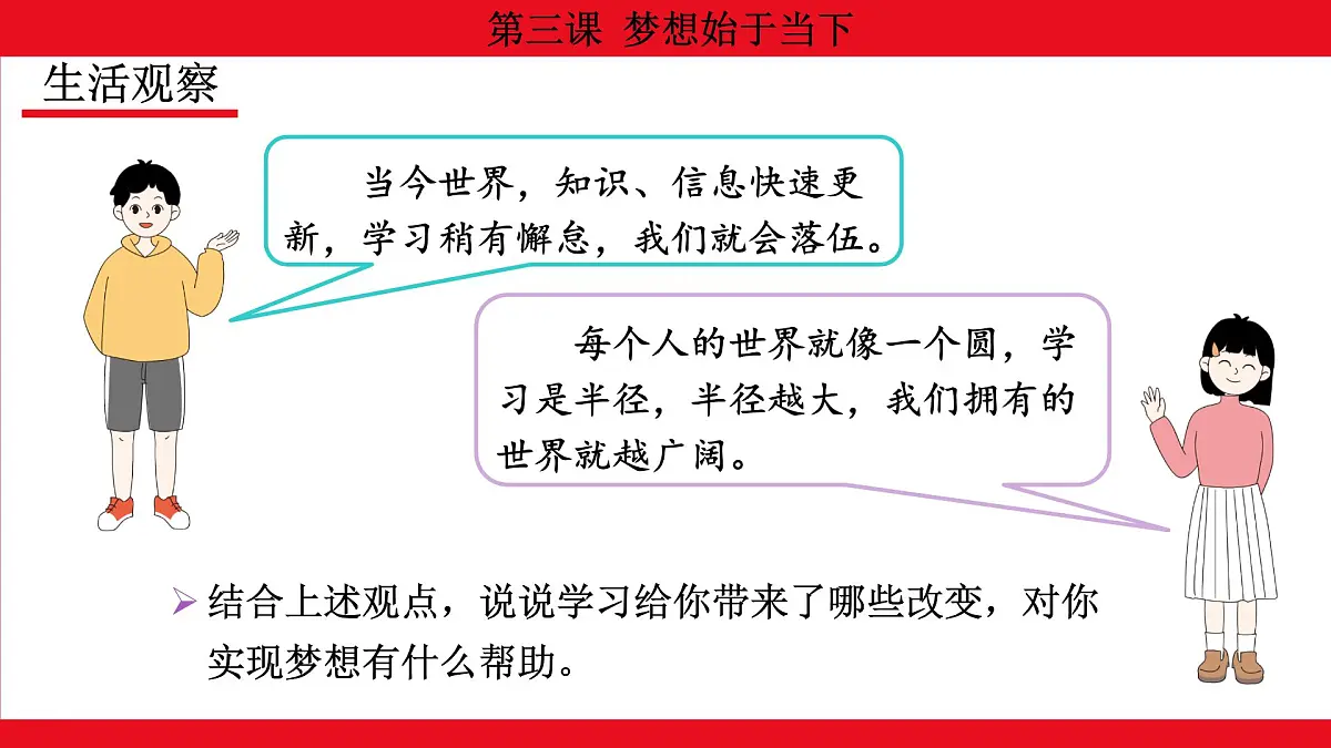 人教版（2024）初中道德与法治 七年级 上册 1.3.2 学习成就梦想 教学课件第3页
