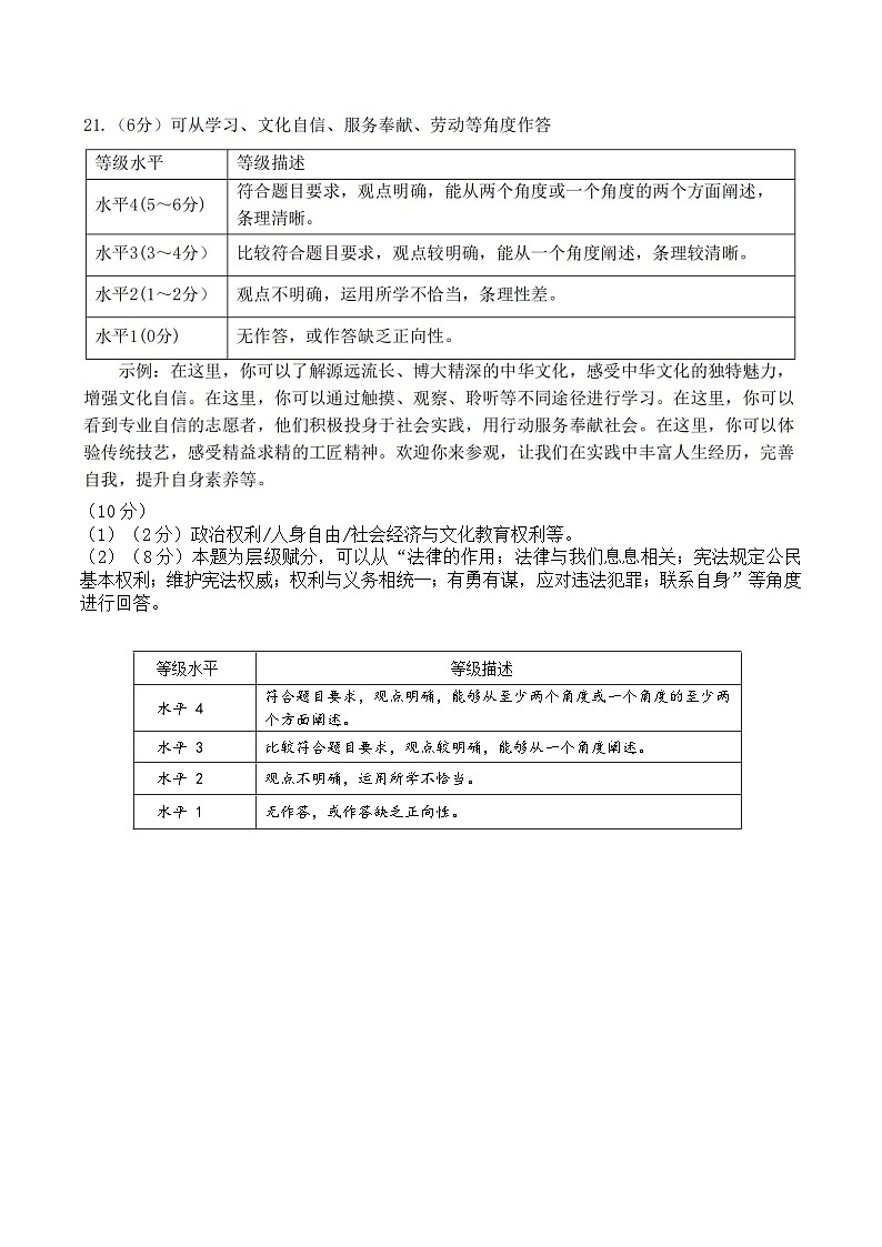 2025北京中考道德与法治复习-主观题专题冲刺练习答案第3页