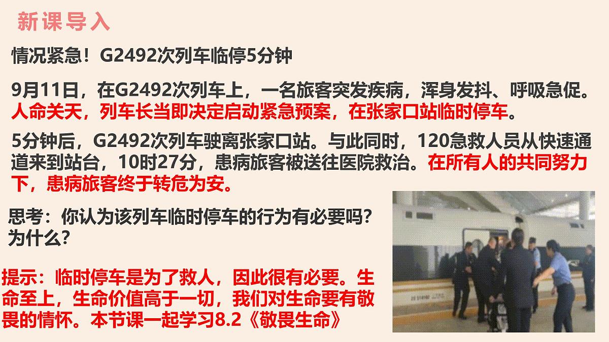 8.2敬畏生命（课件） 统编版道德与法治七年级上册第2页
