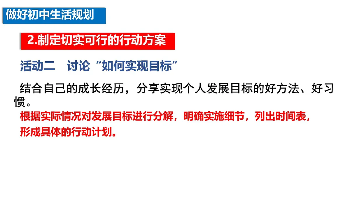 初中 政治 (道德与法治) 人教版（2024） 七年级上册1.1.2规划初中生活 课件第6页