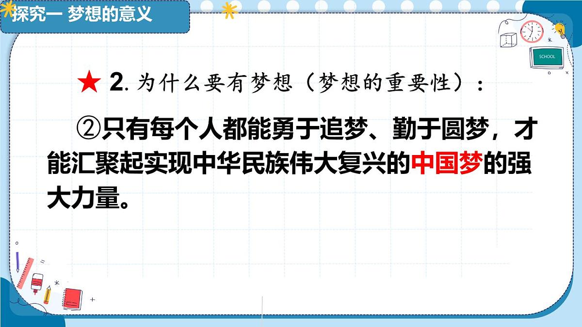 初中  政治 (道德与法治)  人教版（2024）  七年级上册1.3.1做有梦想的少年 课件第5页