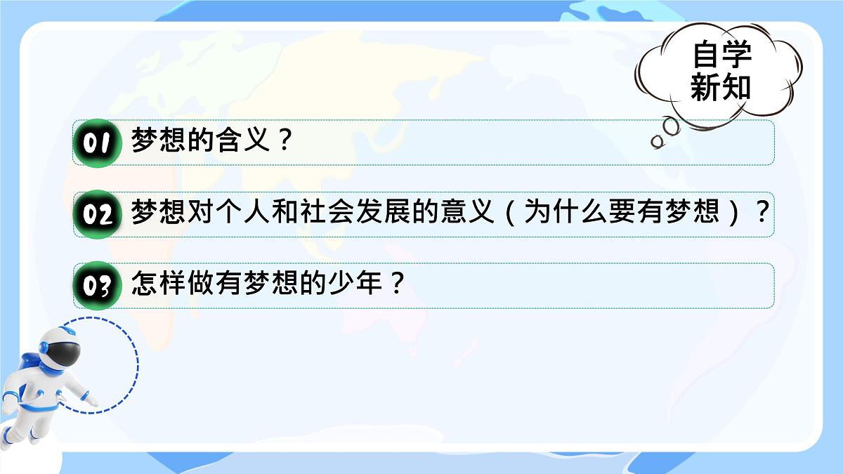 初中 政治 (道德与法治) 人教版（2024） 七年级上册1.3.1做有梦想的少年 课件第2页