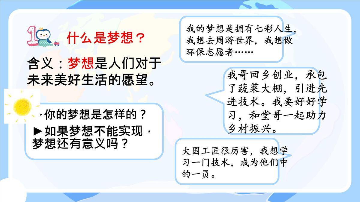 初中 政治 (道德与法治) 人教版（2024） 七年级上册1.3.1做有梦想的少年 课件第3页