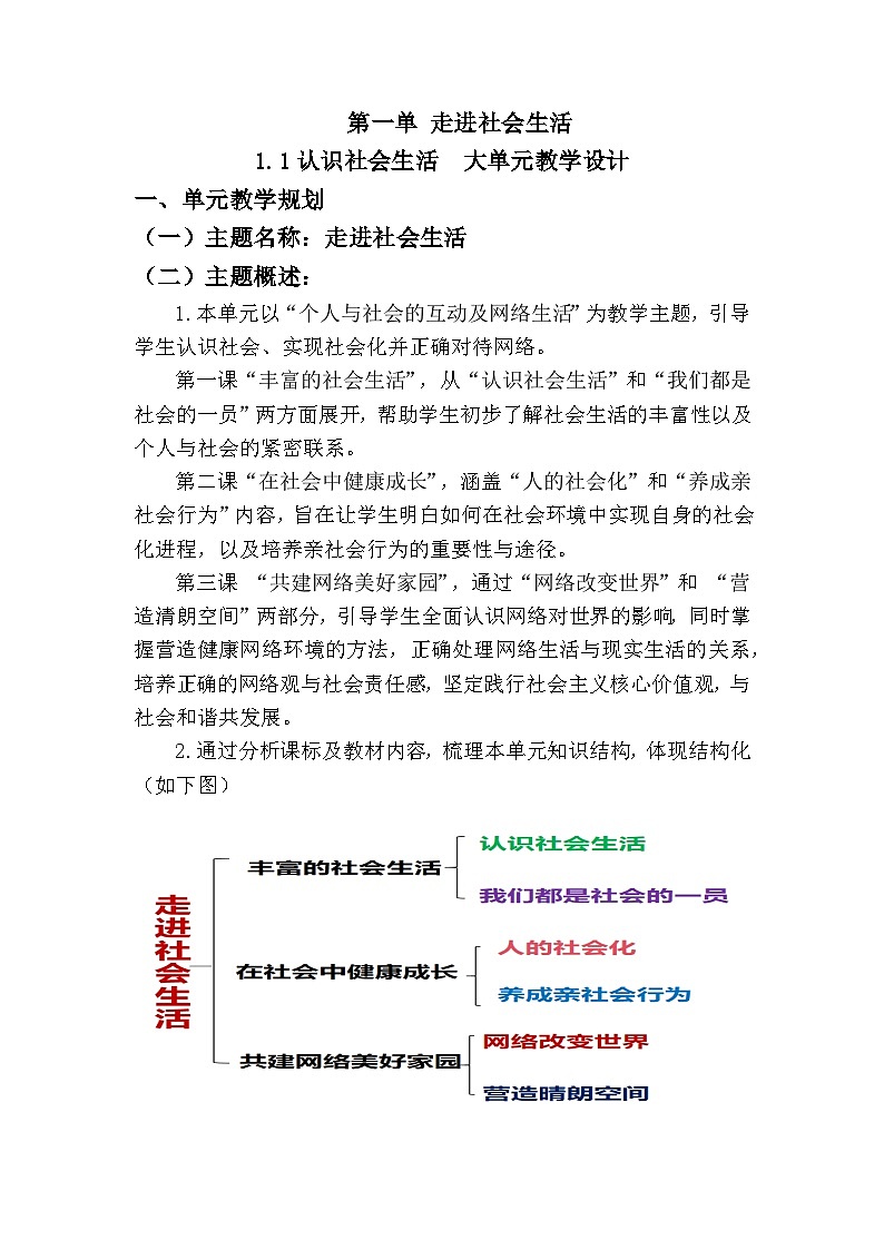 1.1认识社会生活(教学设计） - 2025-2026学年统编版道德与法治八年级上册第1页