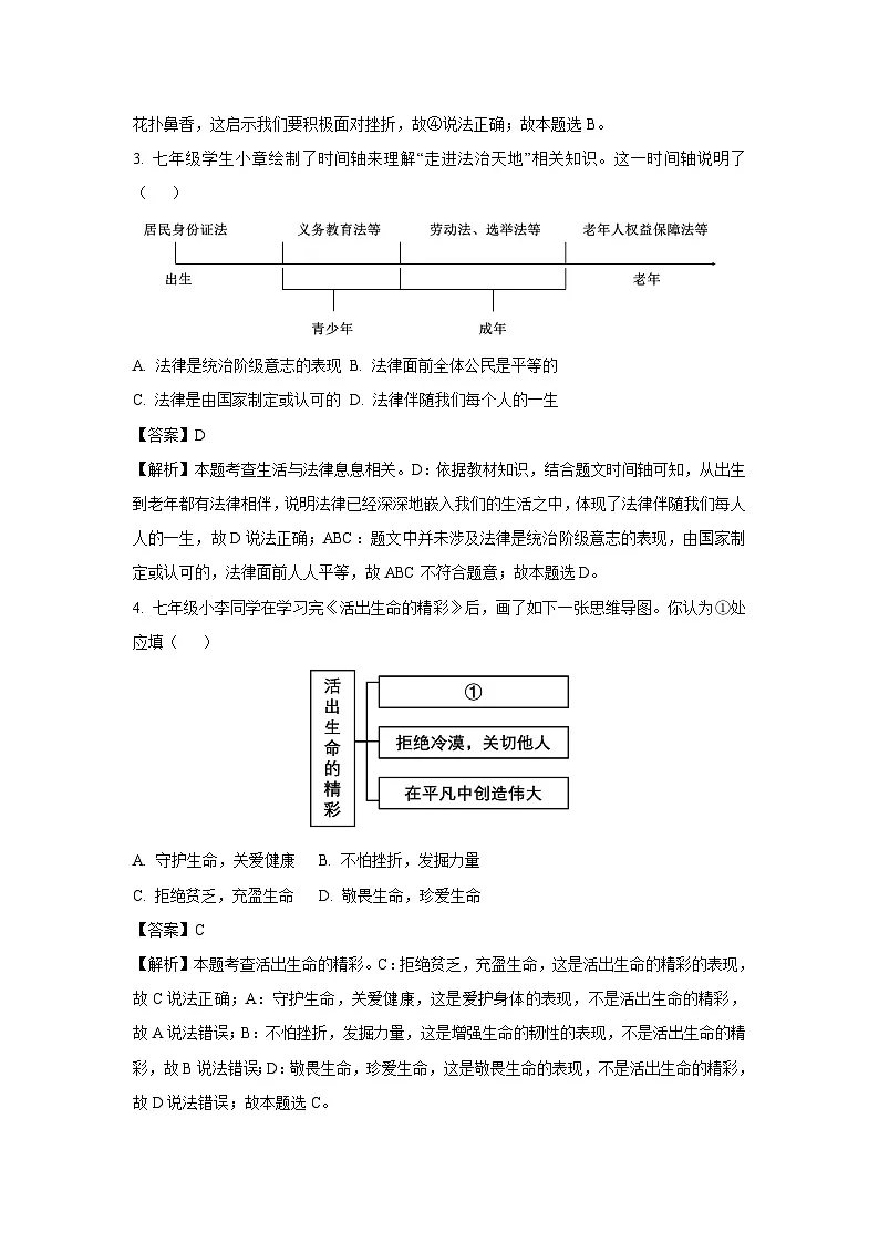 辽宁省鞍山市2024-2025学年八年级下学期期末道德与法治试卷（解析版）第2页