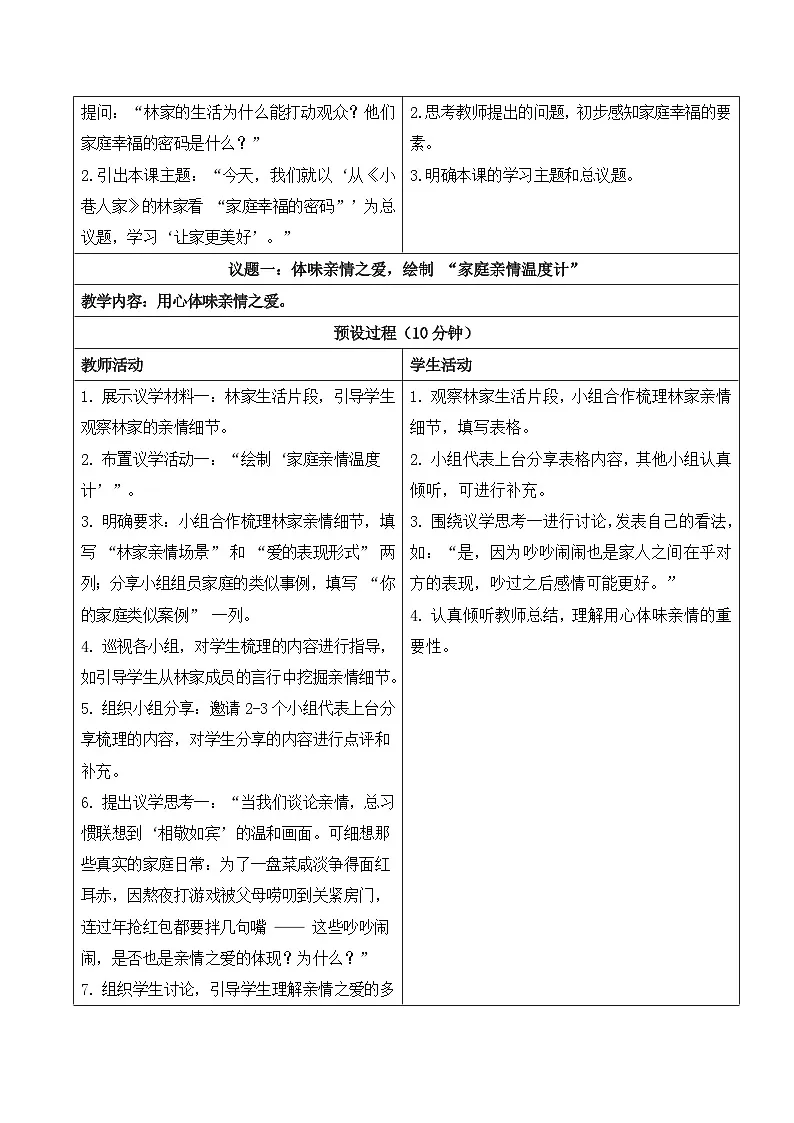 4.2 让家更美好 教学设计 2025-2026学年统编版道德与法治七年级上册第2页