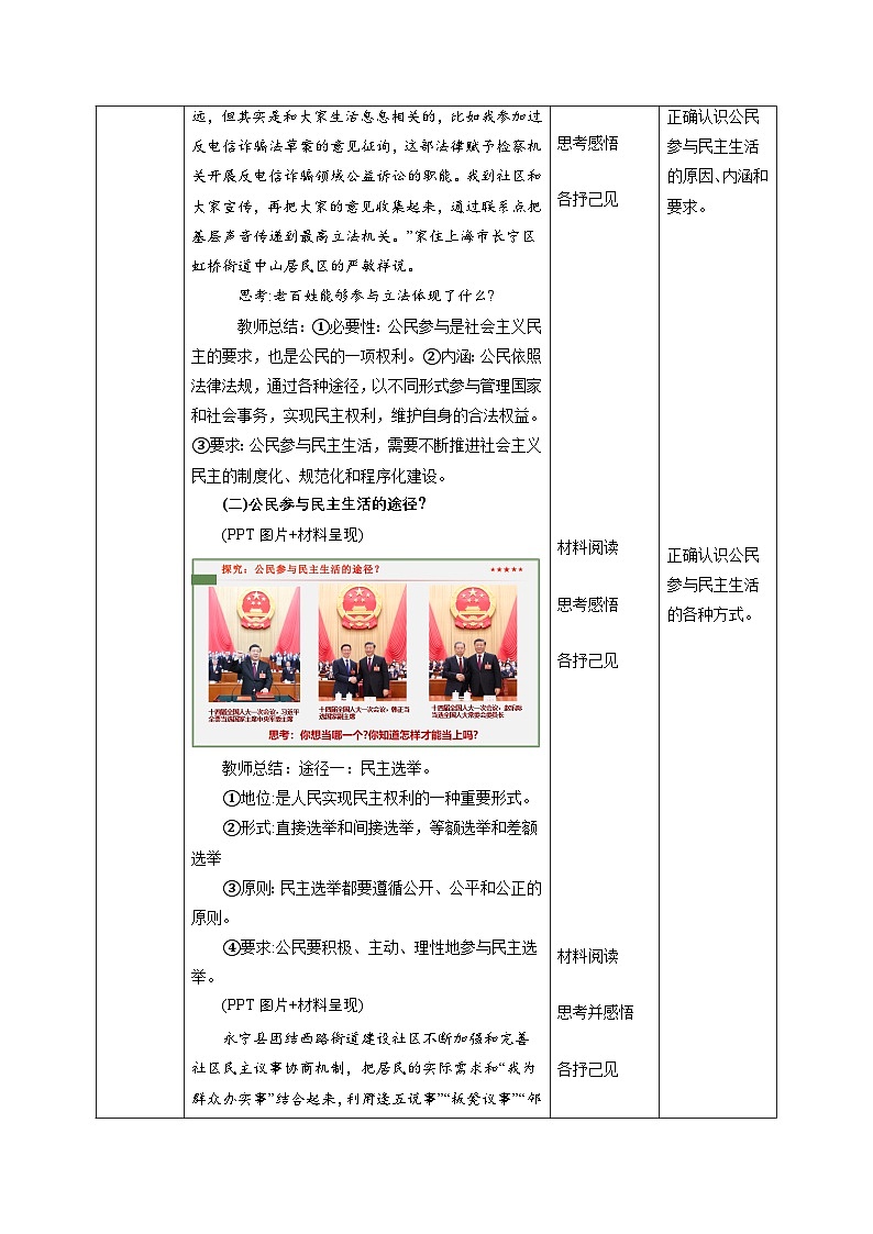 3.2 参与民主生活（ 教学设计 2025-2026学年度道德与法治 九年级上册第2页