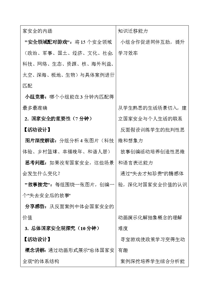 统编版（2024）八年级上册道德与法治-第一十二课 树立总体国家安全观 教案（2课时）第3页