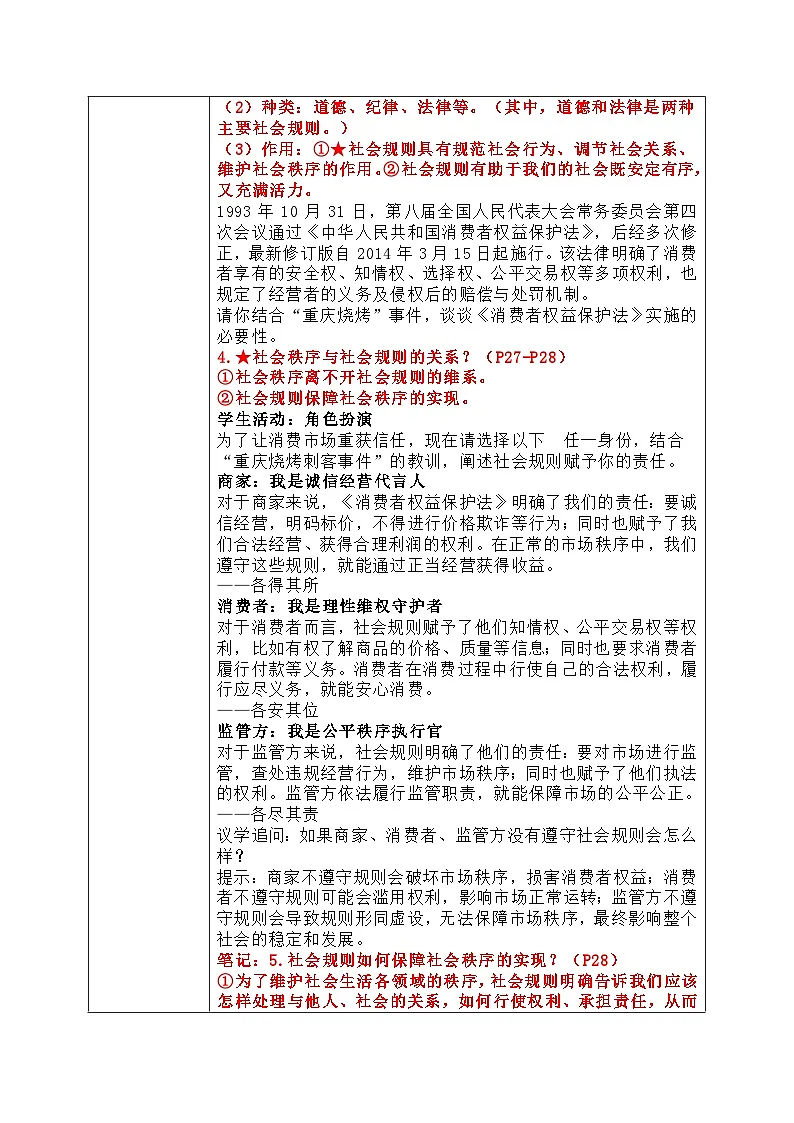 4.1《维护秩序靠规则》教学设计 2025-2026学年统编版道德与法治八年级上册第3页