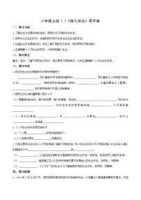 人教版（2024）八年级上册我与社会学案设计
