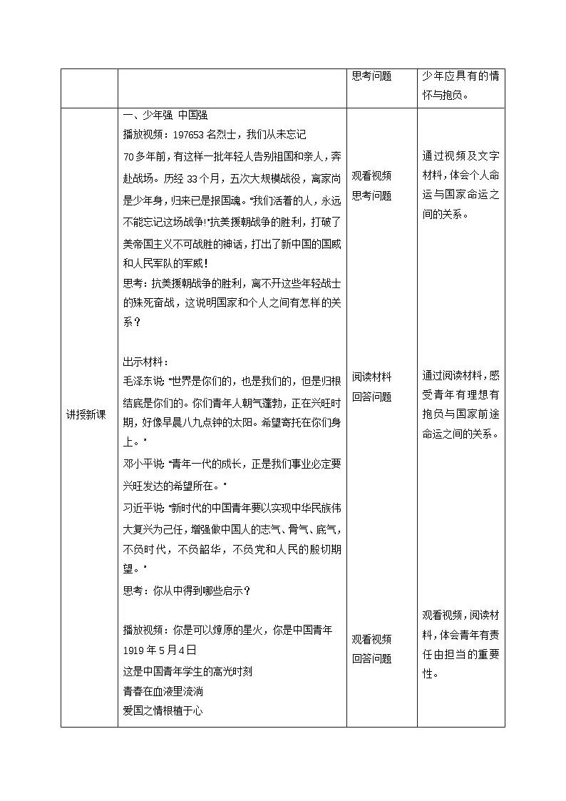 新部编版初中道法九下3-5-2《少年当自强》教学设计第2页