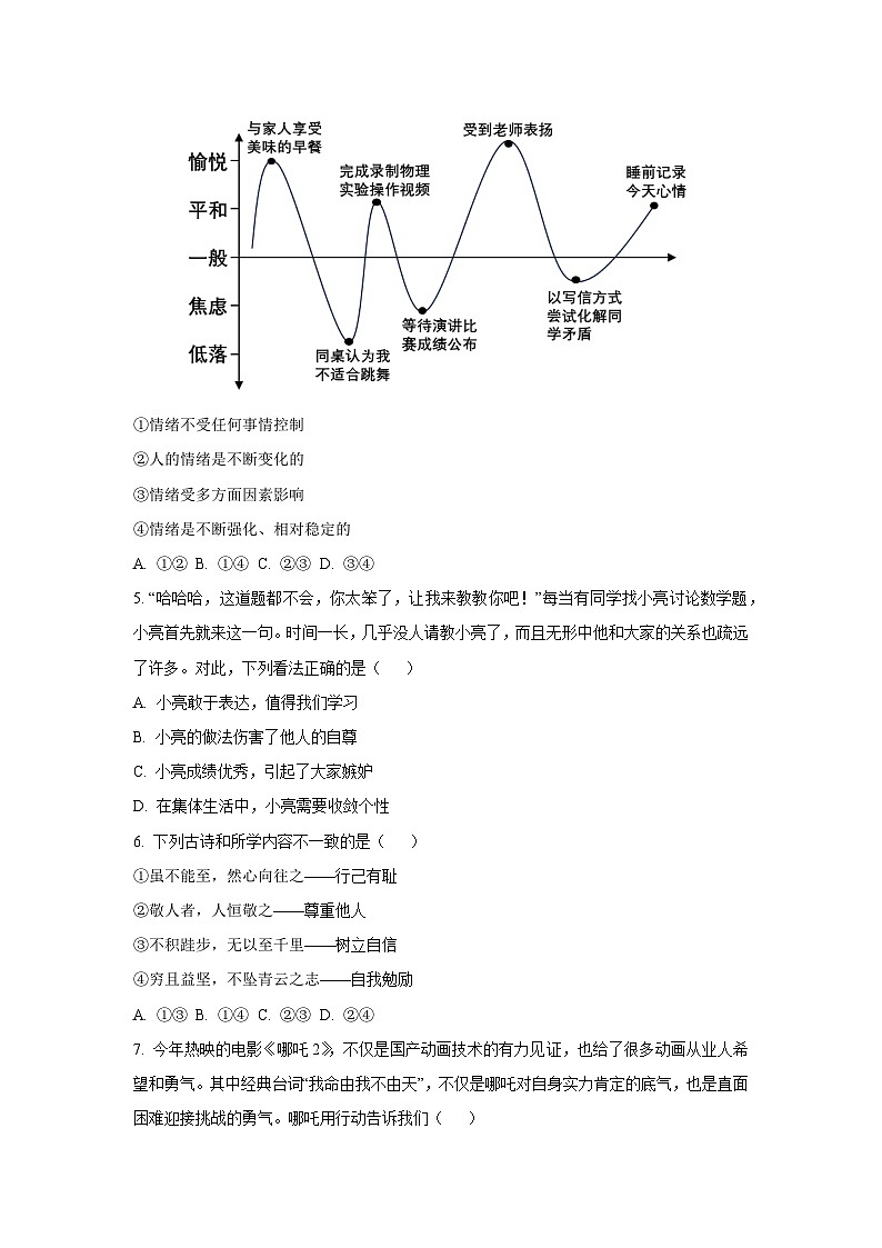 湖南省衡阳市常宁市2024-2025学年七年级下学期期末道德与法治试卷（学生版）第2页