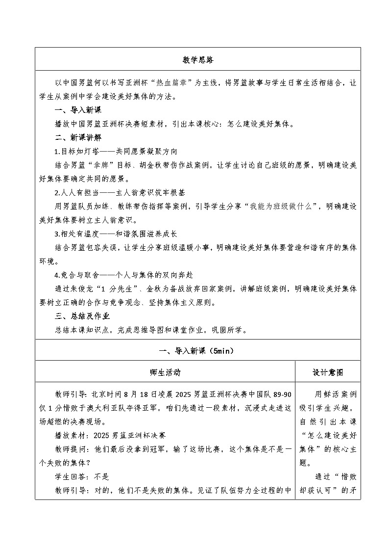 7.2《共建美好集体》教案  2025-2026学年道德与法治 七年级上册第2页